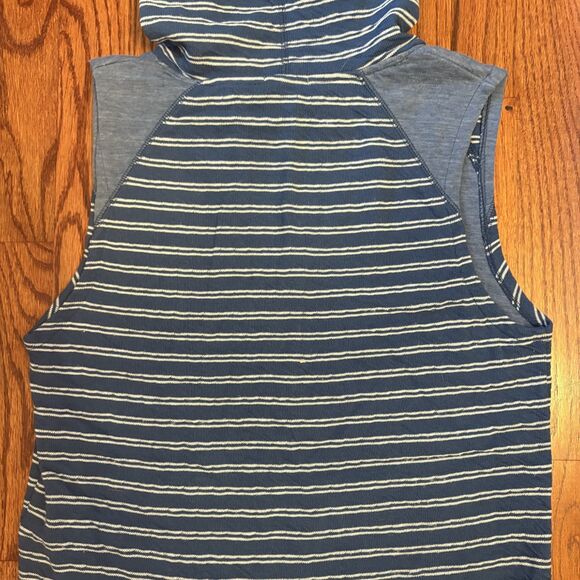 C & C CALIFORNIA NWT Size S Blue & White Striped Sleeveless Hoodie - Picture 5 of 5
